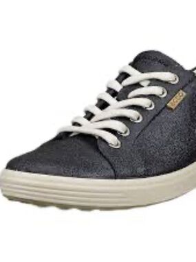 Ecco Soft 7 Sneaker Silver Heavy Suede Size EU40 / US 9-9.5